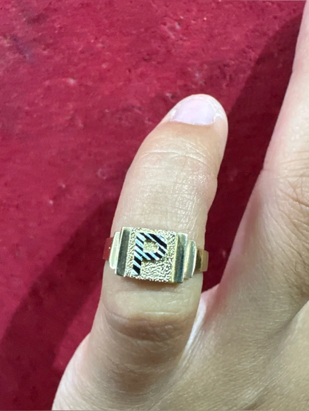 10K Yellow Gold Baby Ring Size 2.5 1.2g Initial Signet Style New
